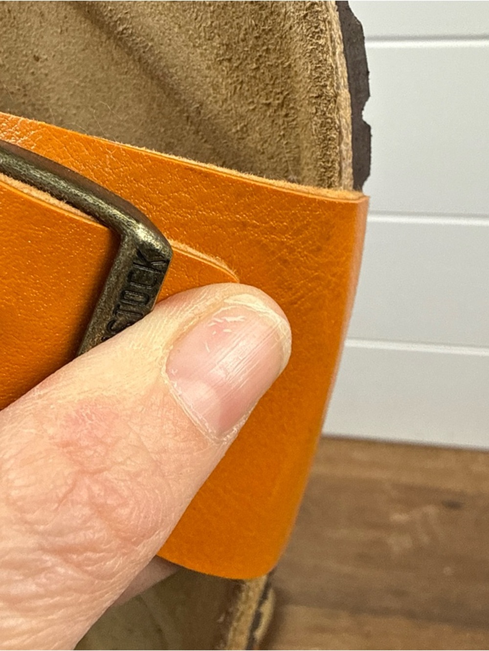 Birkenstock Madrid Leather Sling Bag in Orange/tan size 37 or 6/6.5 - Picture 9 of 9